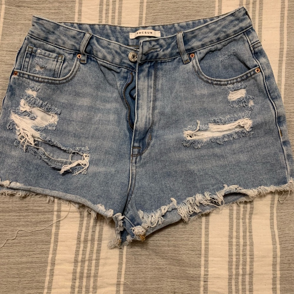 PacSun high rise festival denim shorts